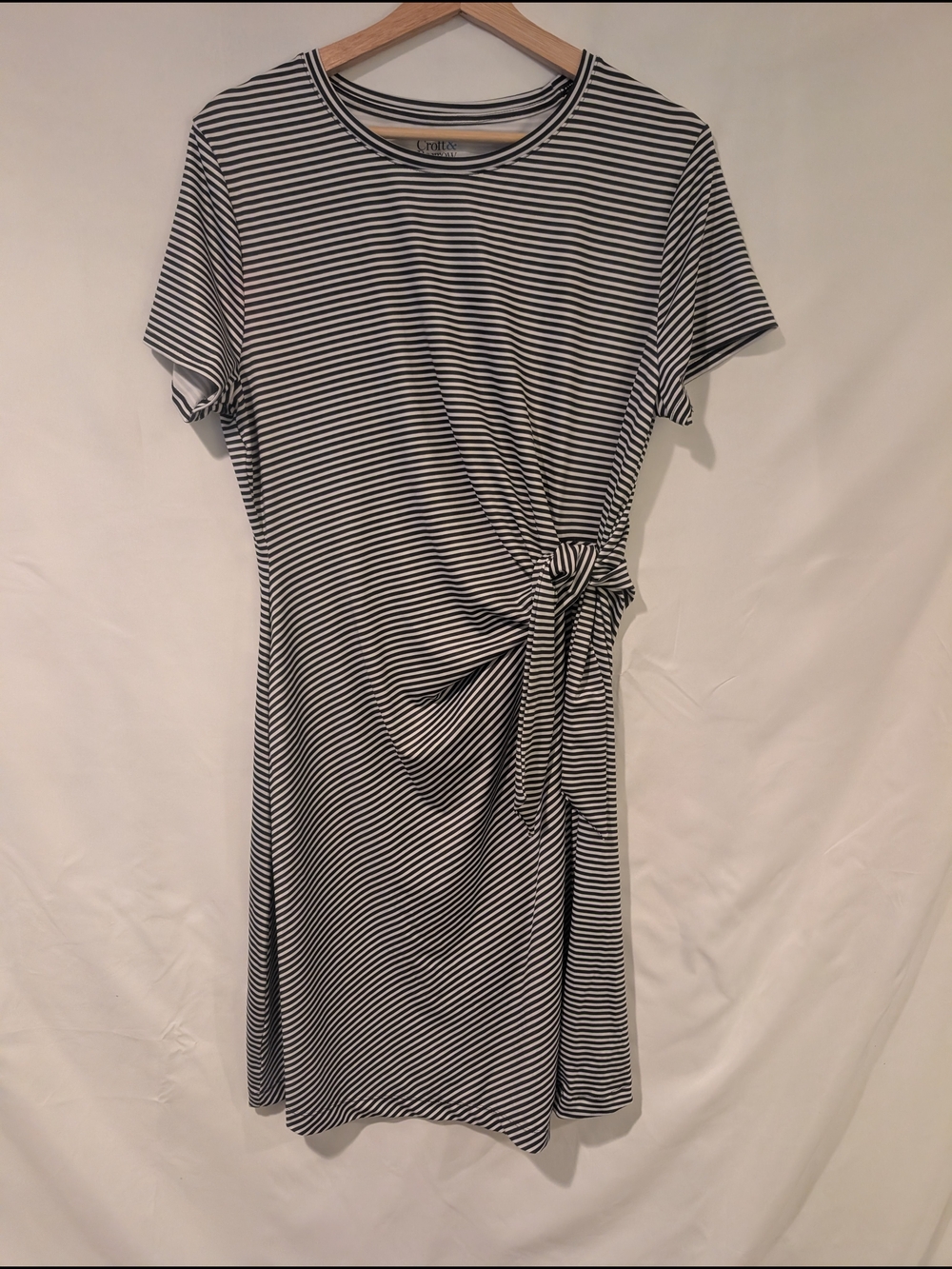 Striped Tie-Waist Dress in Black and White - Casual Women’s Dress